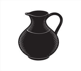 Elegant Black Pitcher Illustration for Kitchenware and Drinkware Needs Classic Water Jug Design Perfect for Vector Graphics