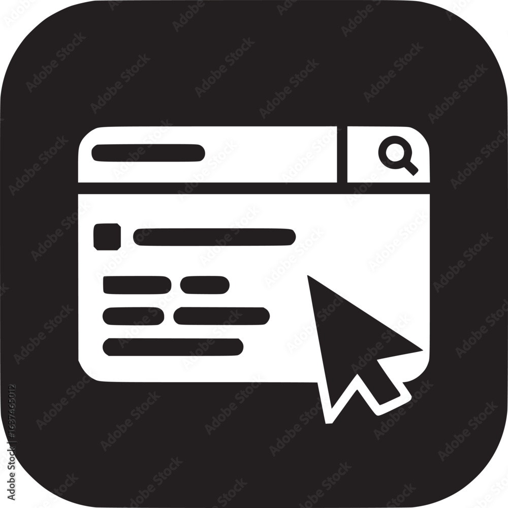 Poster modern website interface icon with cursor for a sleek, professional user experience design