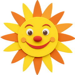 Cheerful Sun Craft: Vibrant Yellow & Orange Sun Design for Kids, Preschool, and Summer Projects