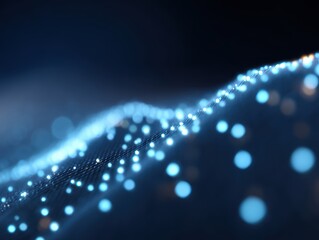 Abstract background of glowing data visualizations from IoT sensors, real-time insights. Analytics, intelligent. Blue.