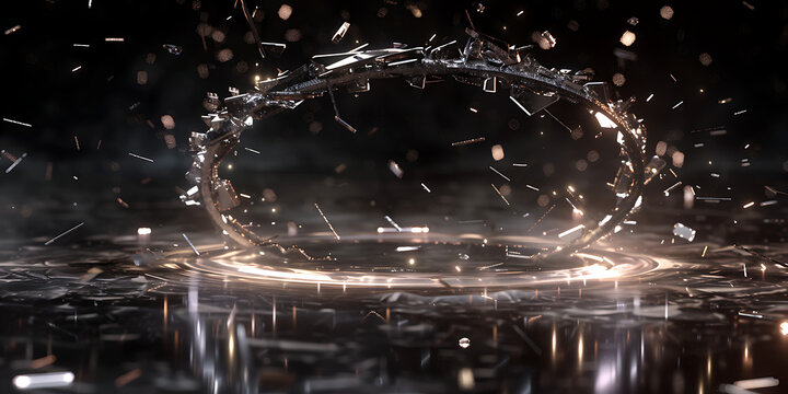 "Luminous Halo Above Rippling Reflections"

