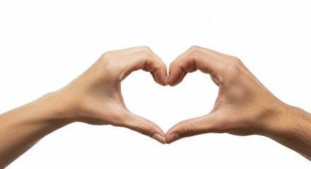 Two Hands Forming a Heart Shape Gesture Isolated on Transparent Background (PNG)
