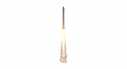 launching rocket isolated on transparent background, PNG, 
