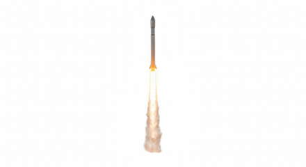 launching rocket isolated on transparent background, PNG, 