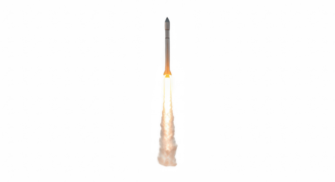 launching rocket isolated on transparent background, PNG, 