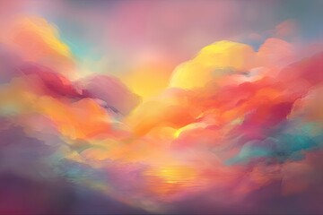 Naklejka premium Abstract sunset cloudscape, vibrant colors