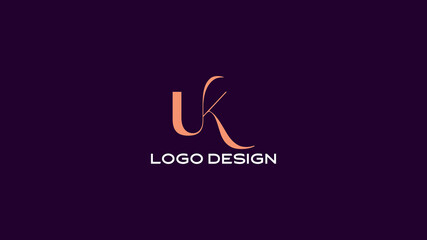 UK Monogram Logo | Elegant Script Style UK Initials for Luxury Branding

