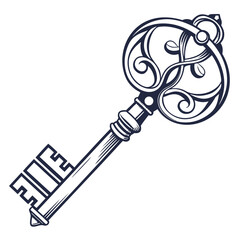 vector illustration of key