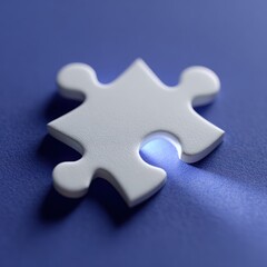 Obraz premium Conceptual image of a puzzle piece fitting perfectly into a UI, seamless integration. Harmony, completeness. Bright.