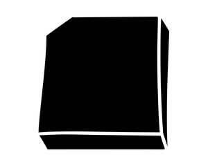 Abstract geometric shape reminiscent of a box in black and white
