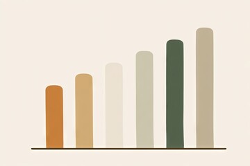 A horizontal bar graph with 7 colored bars, rising in value