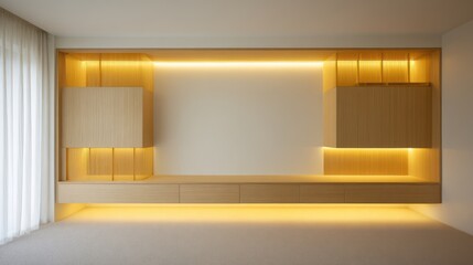 Modern light-filled wall unit
