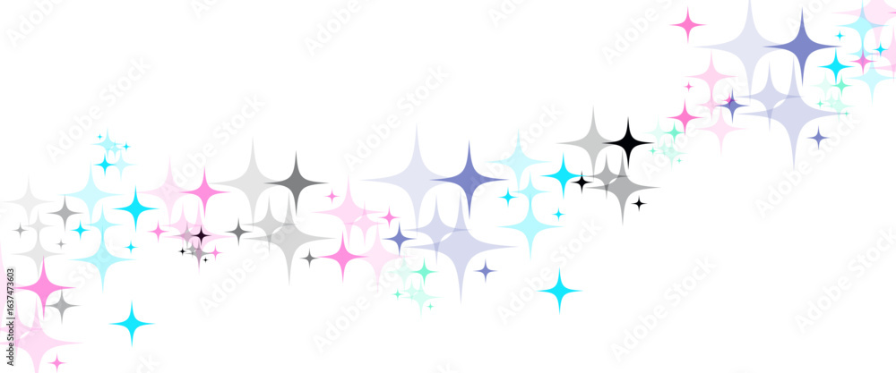 Poster Colorful star vector seamless pattern isolated repeat background.