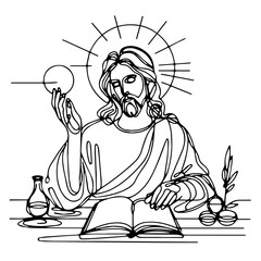 Jesus Christ Line Art