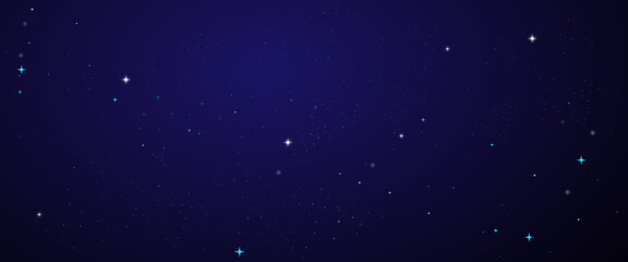 Vector stars and galaxy outer space sky night universe background. Beautiful milky way galaxy background with nebula cosmos.