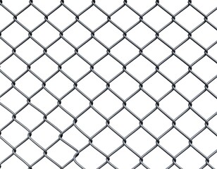 Fototapeta premium Interwoven metal wires form a diamond pattern fence