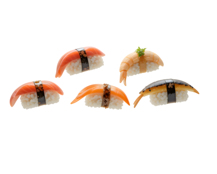 sushi in white transparent png background cutout - Powered by Adobe
