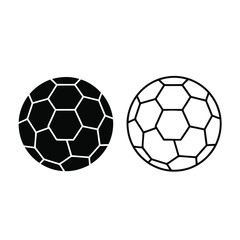 Fototapeta premium Two Soccer Ball Icons - Solid and Outline