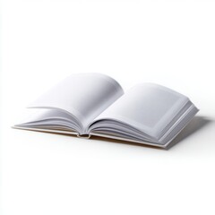 Fototapeta premium A white open book, blank pages, isolated on a pure white background. Reading, knowledge.