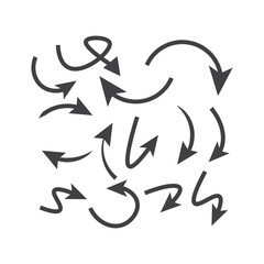 vector illustration of a silhouette of an angel, arrow vector set, vector element arrow, 