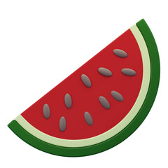 Watermelon 3D icon.