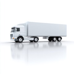 A stylized white "truck" icon, isolated on a pure white background. Hauling, commercial.