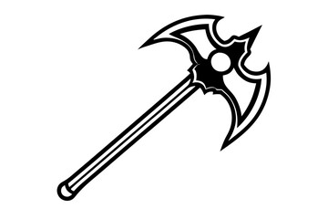 Halloween Axe vector silhouette illustration isolated on white background