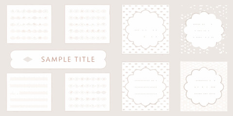 Collection of decorative paper templates with soft pastel patterns
