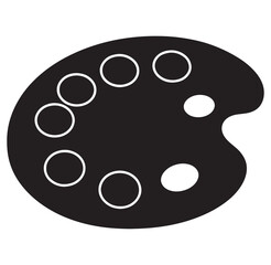 Fototapeta premium Black and white vector illustration of a classic oval artist paint palette design