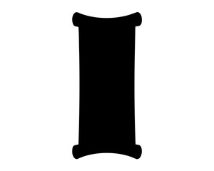 Silhouette of a Scroll or Parchment Paper with Rolled Ends on White Background