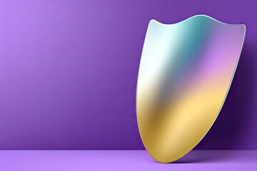 Shimmering shield on purple backdrop