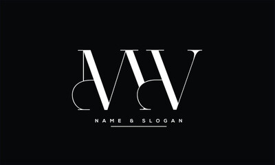 MV, VM, M, V Abstract Letters Logo Monogram