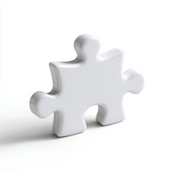 Obraz premium A generic white puzzle piece single, blank, isolated on a pure white background. Puzzle, problem-solving.