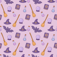 Cute element Witchcraft Seamless Design,  Seamless pattern
