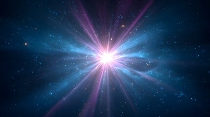 Radiant light bursts outward from a central point.