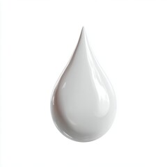 Obraz premium A stylized white raindrop icon, isolated on a pure white background. Water, purity.