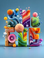 Obraz premium Vibrant, 3D text design