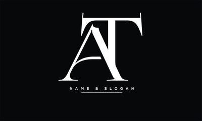AT, TA, A, T Abstract Letters Logo Monogram