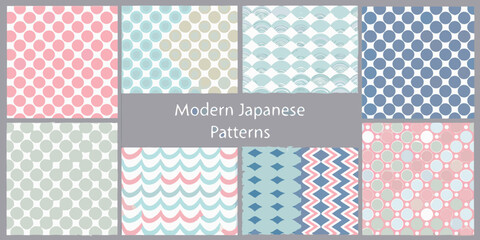 Collection of modern japanese inspired geometric patterns