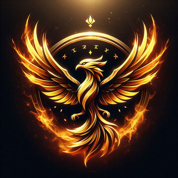 Golden phoenix e-sports logo 