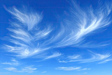 Obraz premium Wispy, feathery clouds against a vibrant blue sky (2)