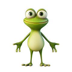 Fototapeta premium A green stickman in a superhero pose with hands on hips, chest forward on transparent png background. Ai generated