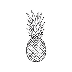 Tropical pineapple fruit silhouette design