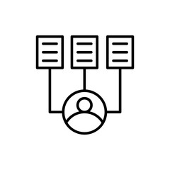 Project manager outline icons, minimalist vector illustration ,simple transparent graphic element .Isolated on white background