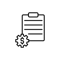 Project manager report outline icons, minimalist vector illustration ,simple transparent graphic element .Isolated on white background