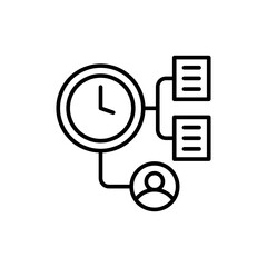 Project manager outline icons, minimalist vector illustration ,simple transparent graphic element .Isolated on white background