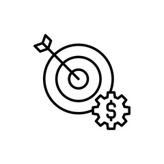 Project target outline icons, minimalist vector illustration ,simple transparent graphic element .Isolated on white background