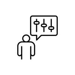 Project manager outline icons, minimalist vector illustration ,simple transparent graphic element .Isolated on white background