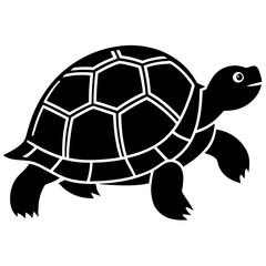 Eastern box turtle silhouette in black