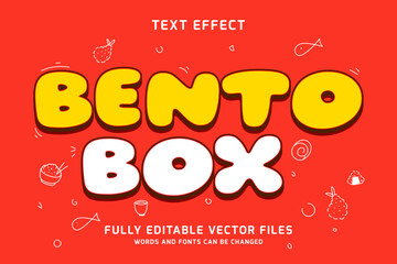 Bento Box simple embossed 3D text effect